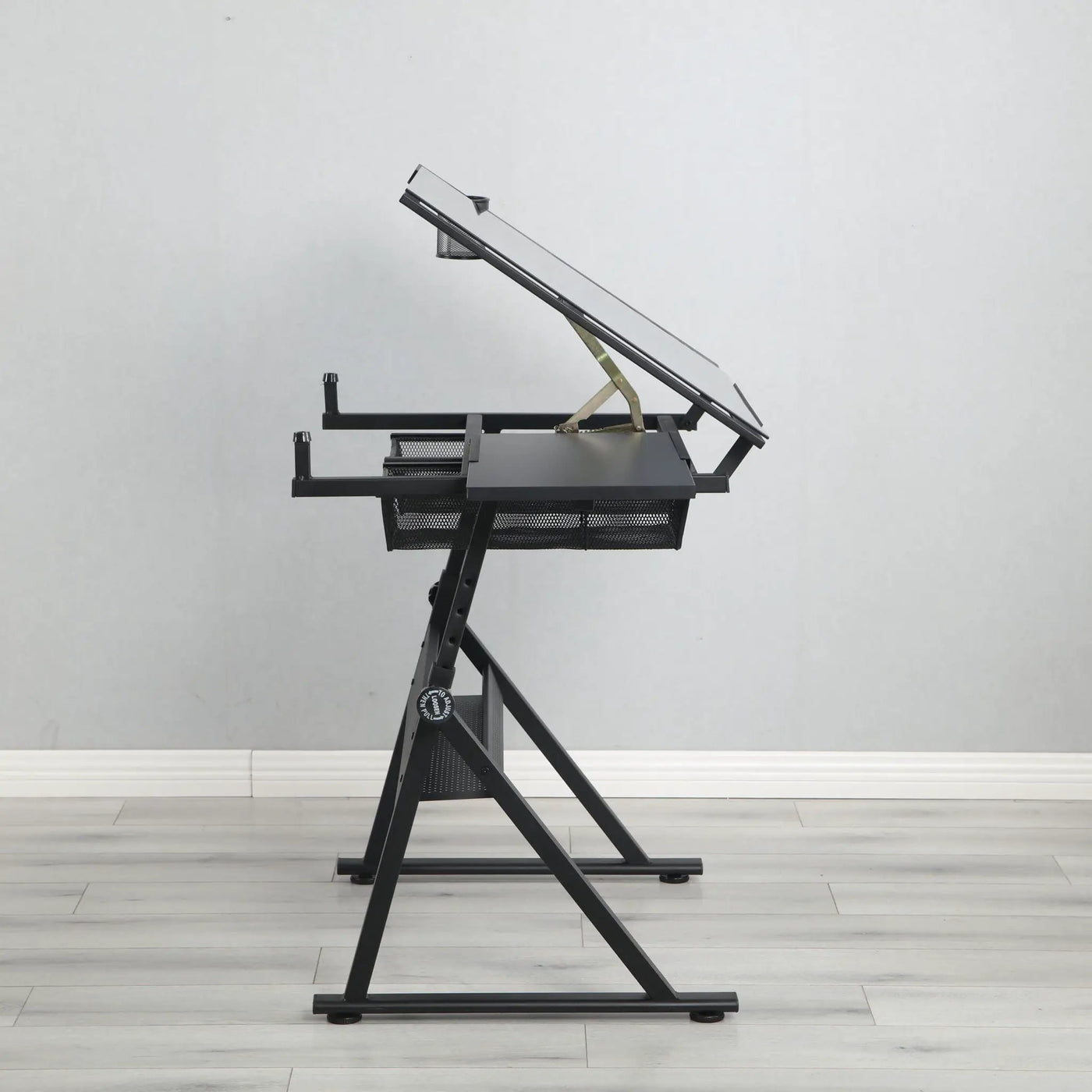Adjustable Tempered Glass Drafting Printing Table With Chair by HouseOfZazla