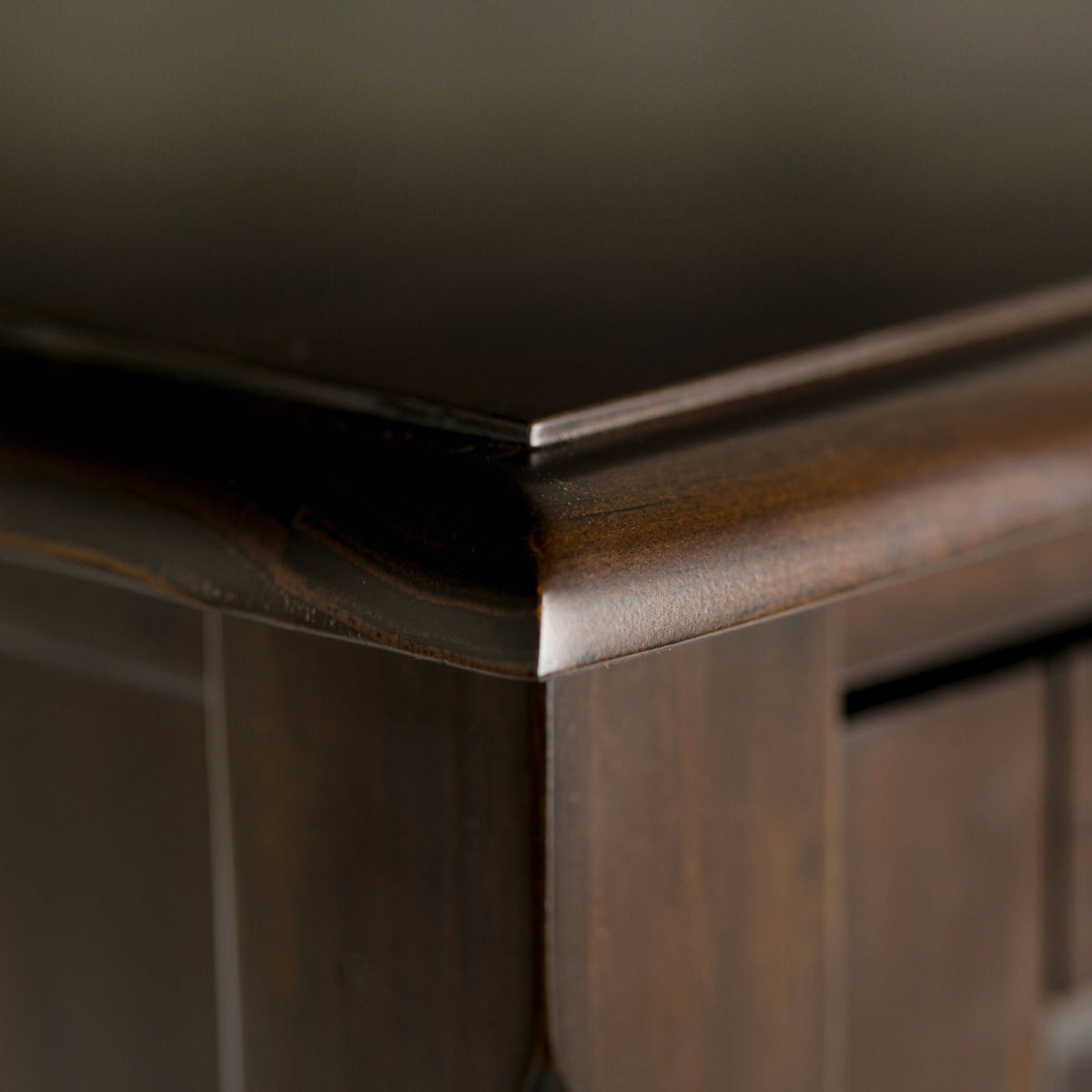 Handcrafted Tall TV Media Stand with Storage - Light or Dark Brown, photo 5 of 18