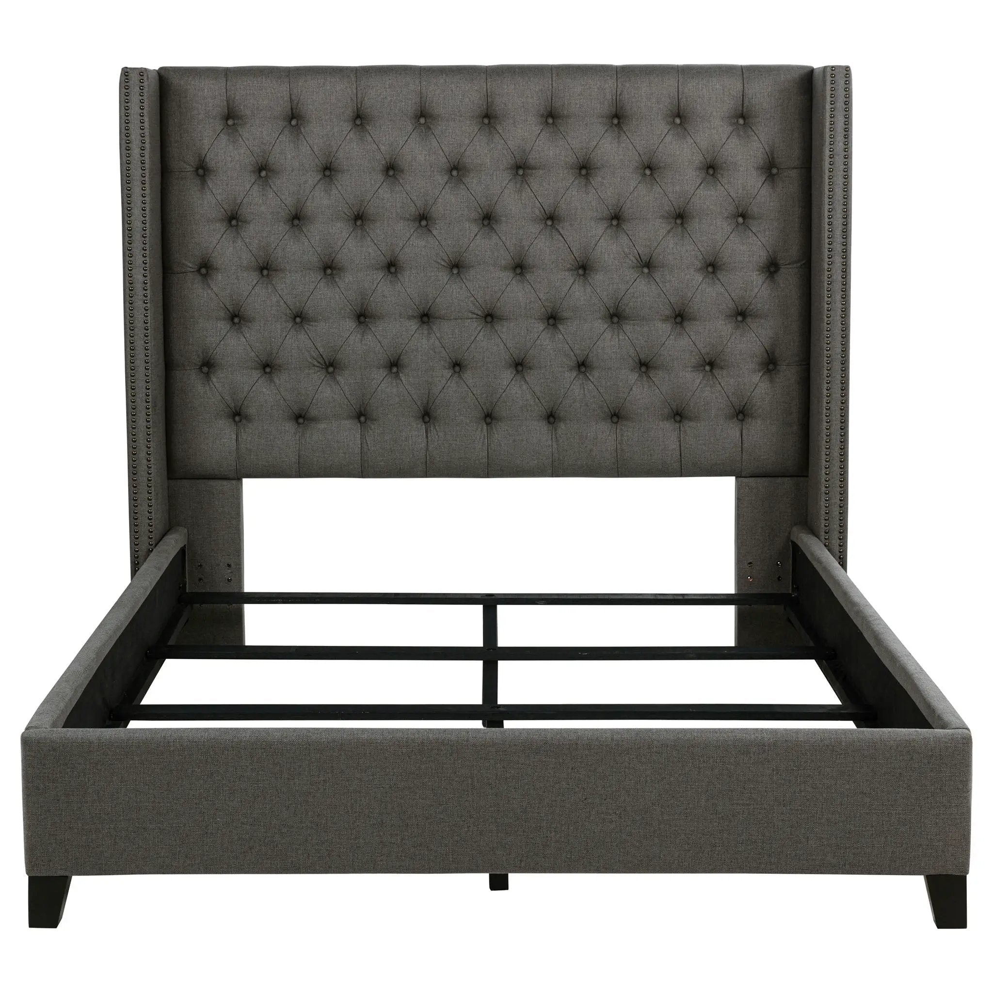 Lendra - Upholstered Wingback Bed With Tufted Headboard by HouseOfZazla