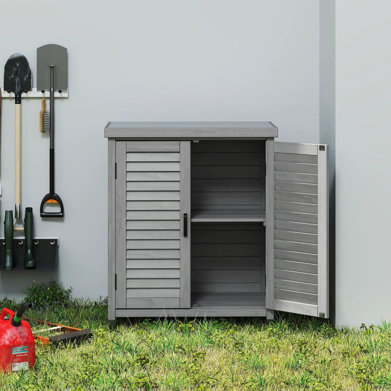 Potting Bench With Storage Cabinet And Metal Table Top For Outdoor by Unique Piece Furniture
