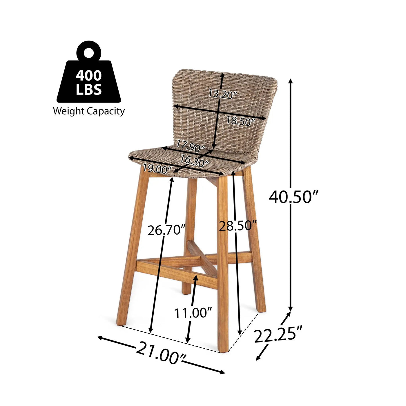 Lymington Outdoor Bar Stool Set of 2 by HouseOfZazla