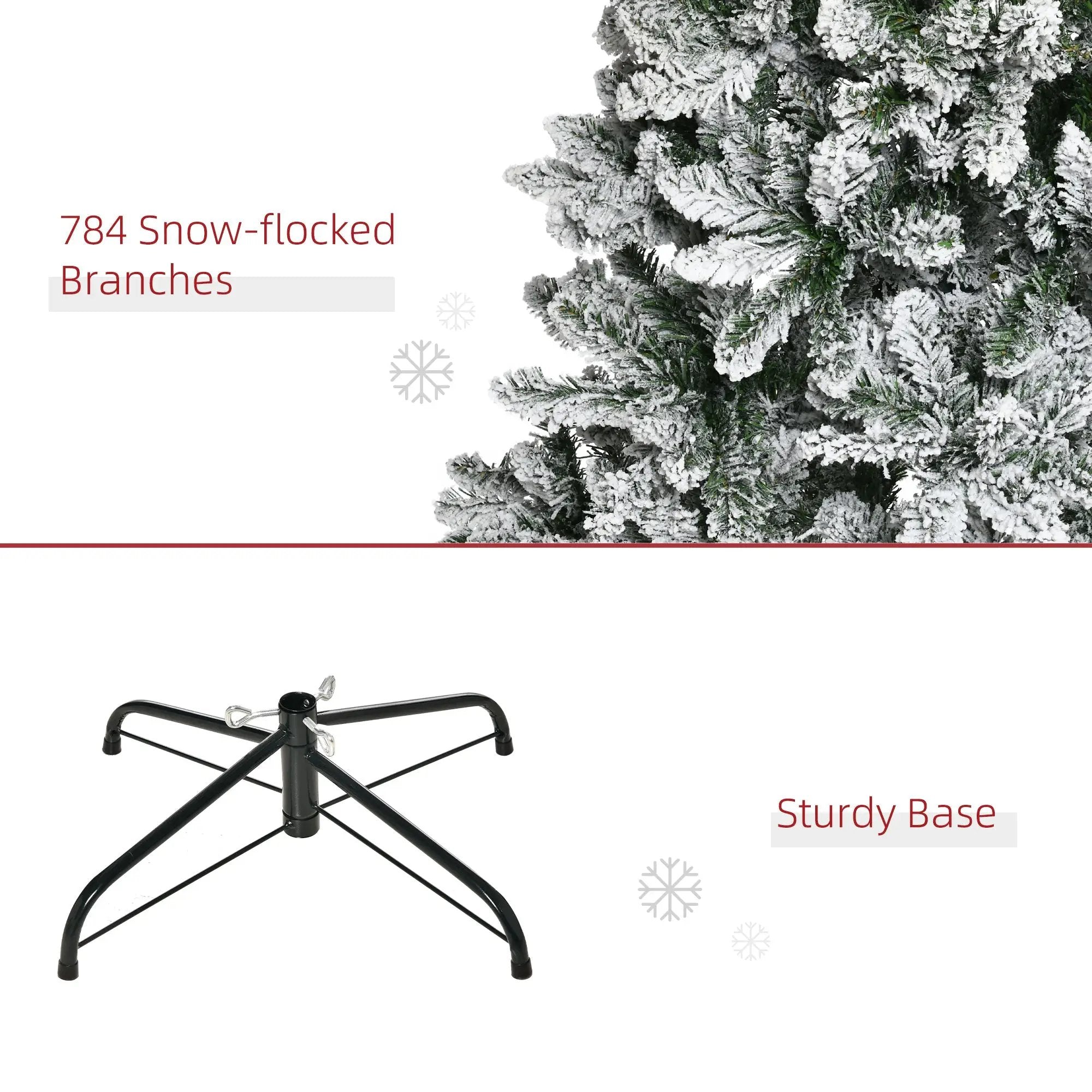 HOMCOM 9ft Unlit Snow-Flocked Slim Pine Artificial Christmas Tree by HouseOfZazla