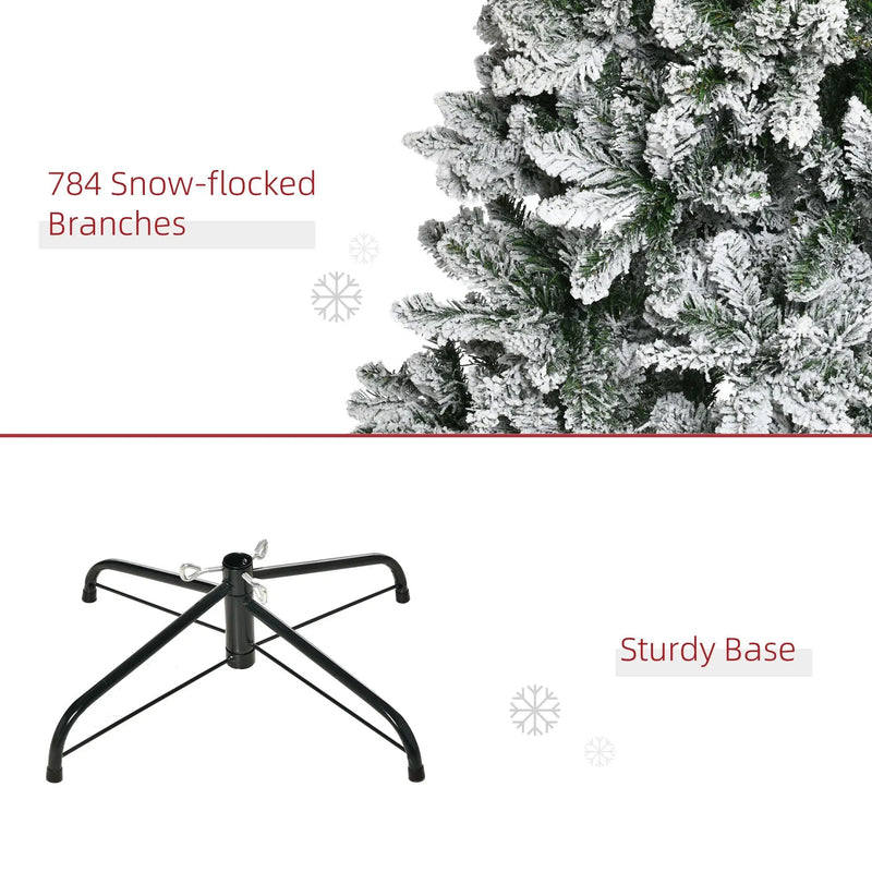 HOMCOM 9ft Unlit Snow-Flocked Slim Pine Artificial Christmas Tree by HouseOfZazla