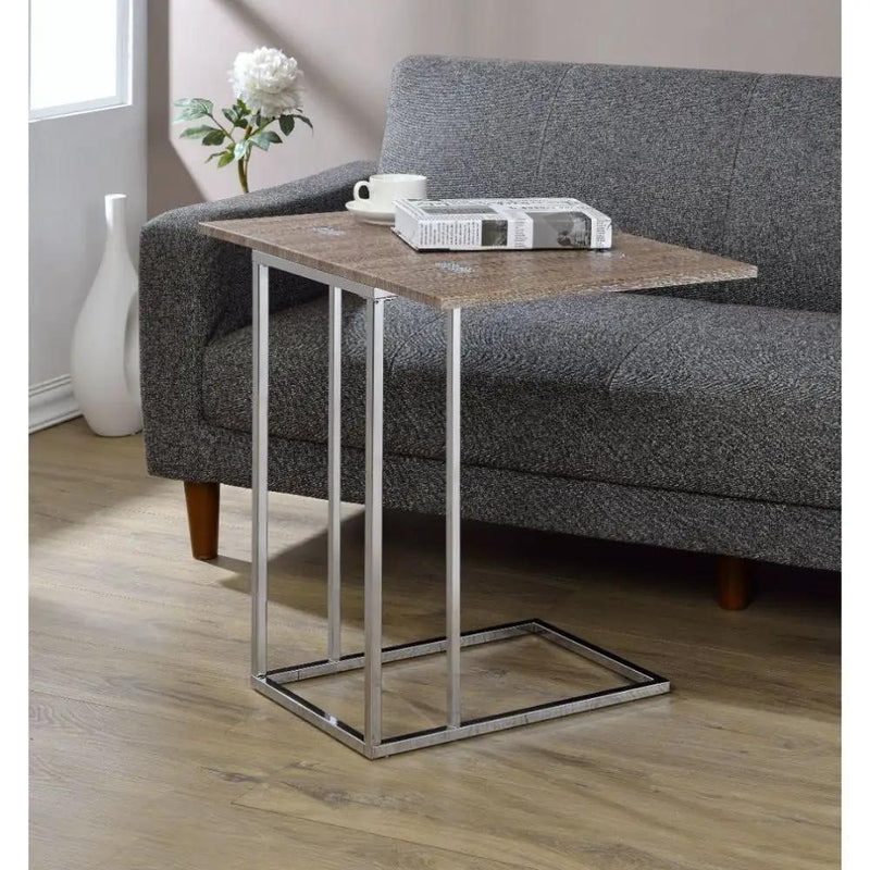 Danson - Accent Table - Weathered Oak & Chrome by Unique Piece Furniture