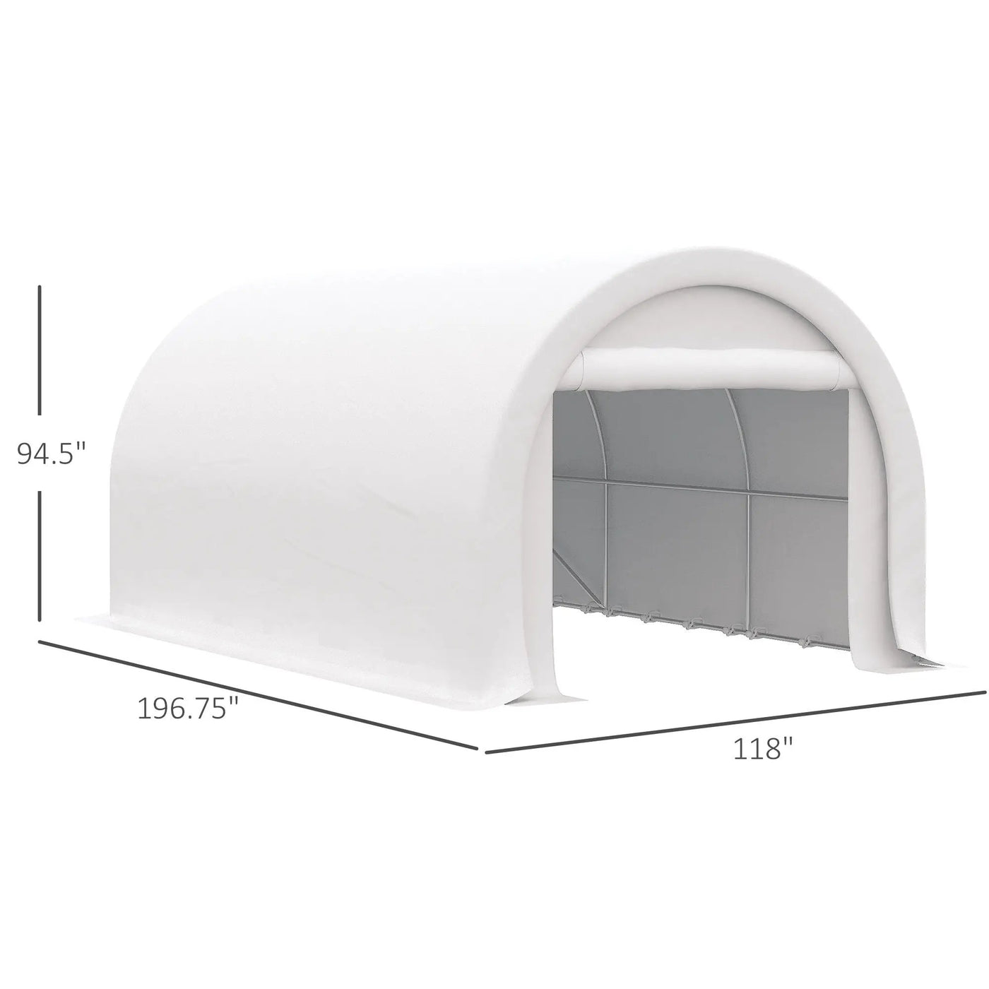 Outsunny - 10' x 16' Carport, Heavy Duty Portable Garage Storage Tent With Large Zippered Door, Anti-Uv Pe Canopy Cover For Car, Truck, Boat, Motorcycle, Bike, Garden Tools, Outdoor Work by HouseOfZazla