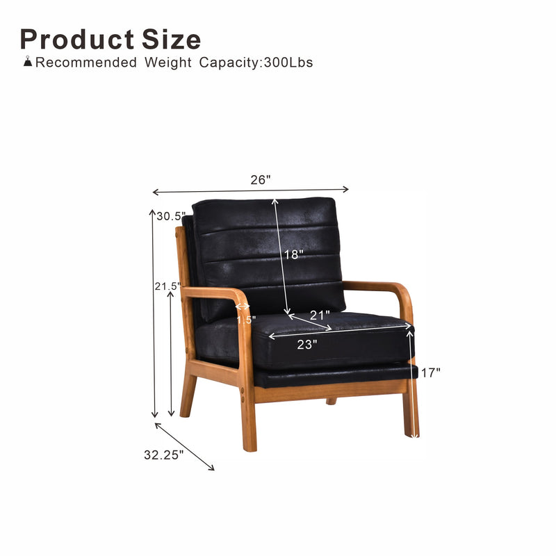 Foil Fabric Wood Armchair with Solid Wood Frame - Neutral, photo 7 of 10