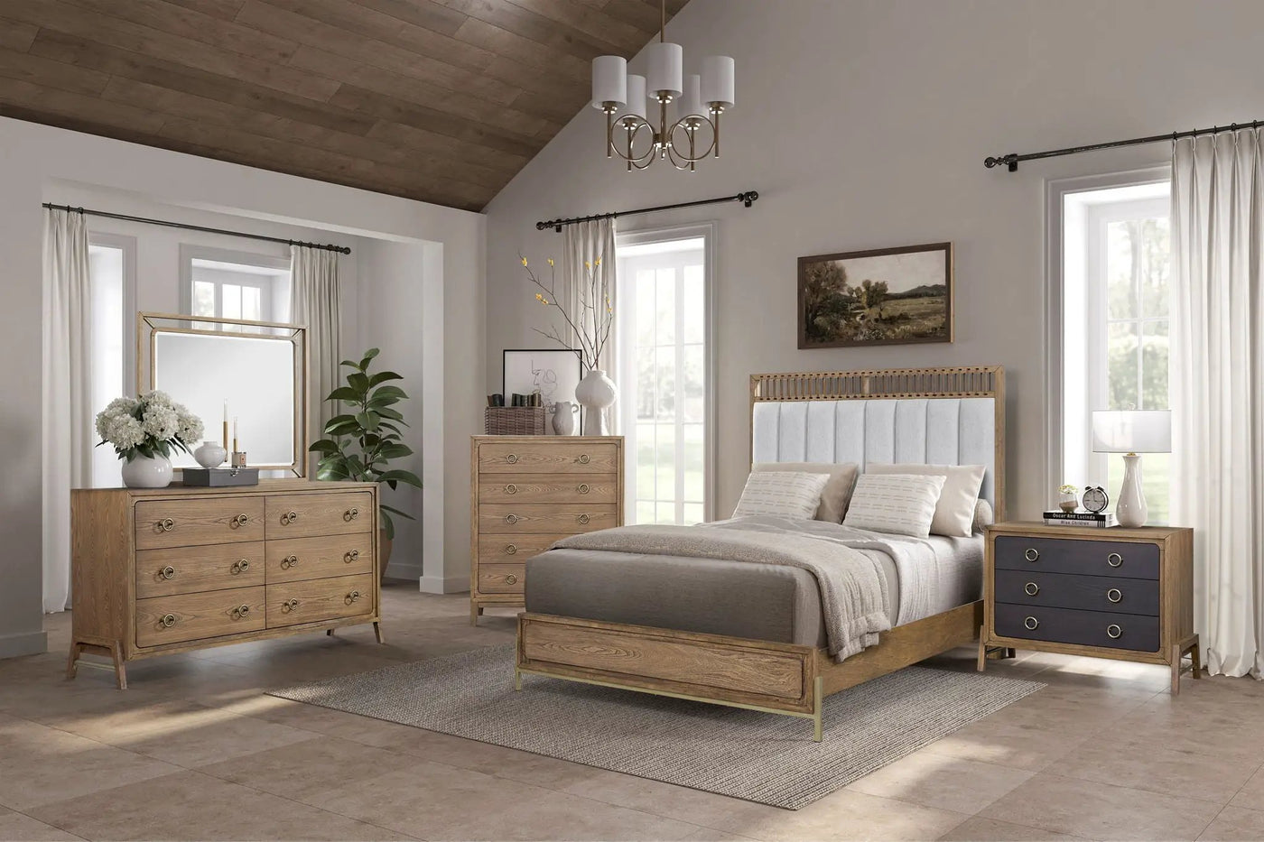 Elegant Design Upholstered And Strap Panel Bed by HouseOfZazla