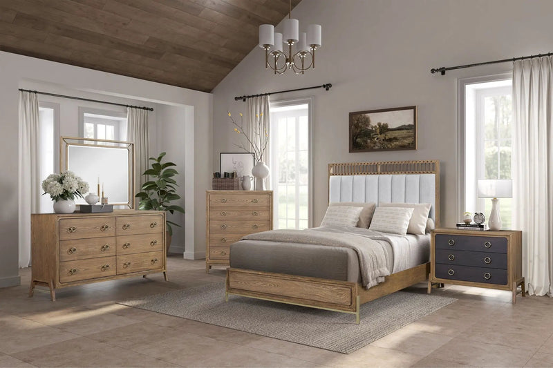 Elegant Design Upholstered And Strap Panel Bed by HouseOfZazla