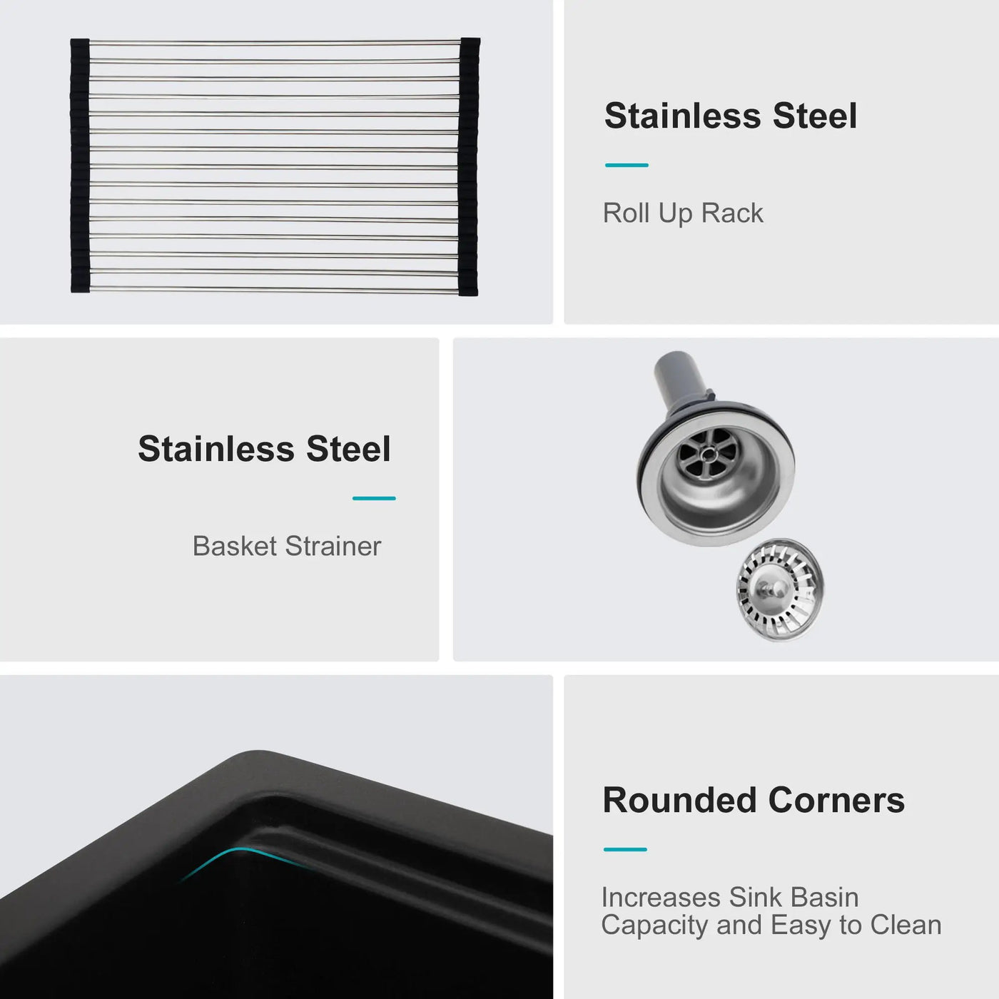 Granite Composite Quartz Kitchen Sink With Workstation Features And Drop In Design by HouseOfZazla