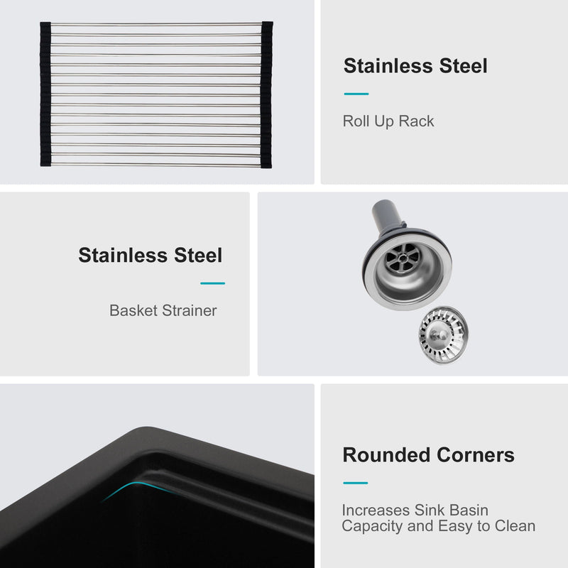 Granite Composite Quartz Kitchen Sink With Workstation Features And Drop In Design by HouseOfZazla