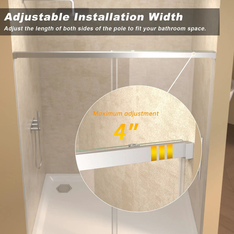 Frameless Single Sliding Shower Door With Handle