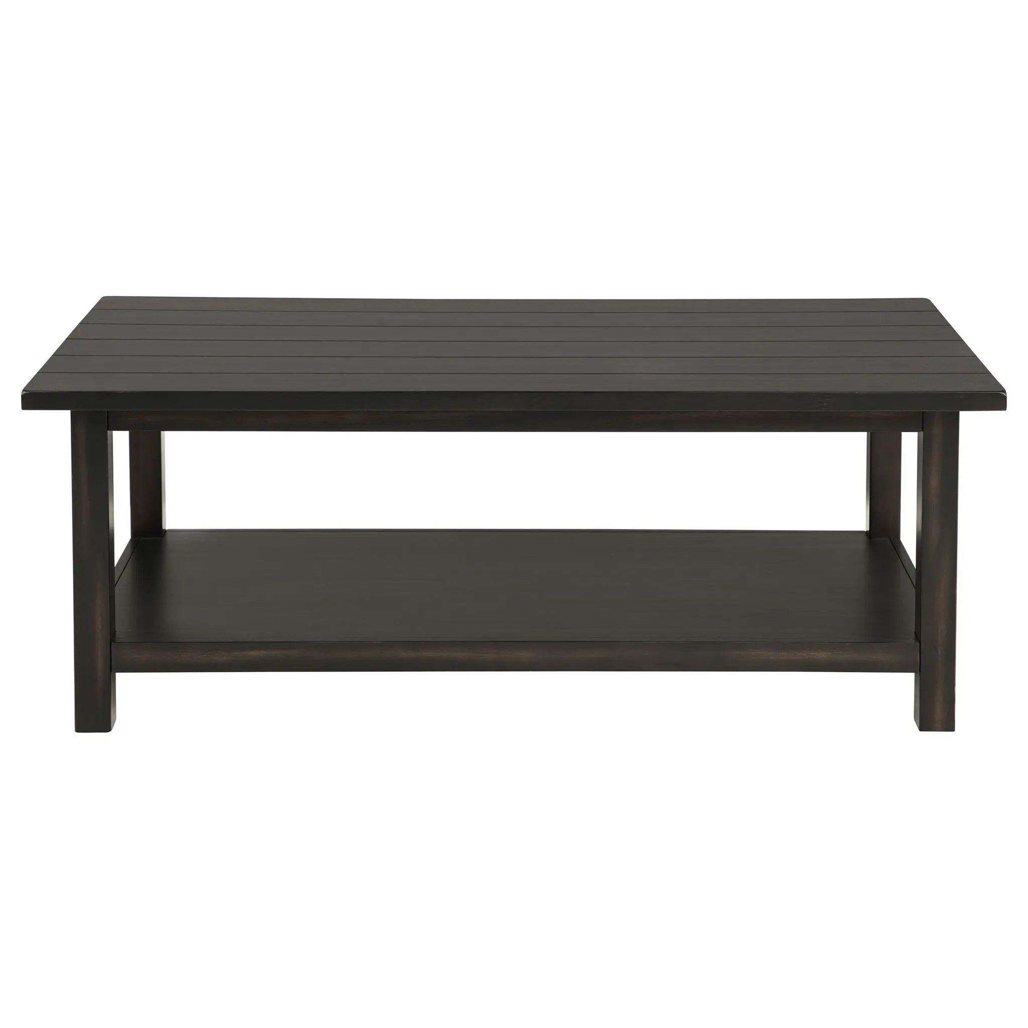 Payne Wood Coffee Table with Shelf Distressed Java by Unique Piece Furniture