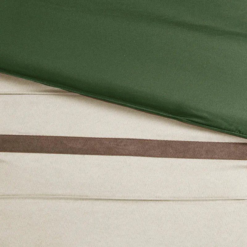 7 Pc Faux Suede Comforter Set Green Queen by HouseOfZazla