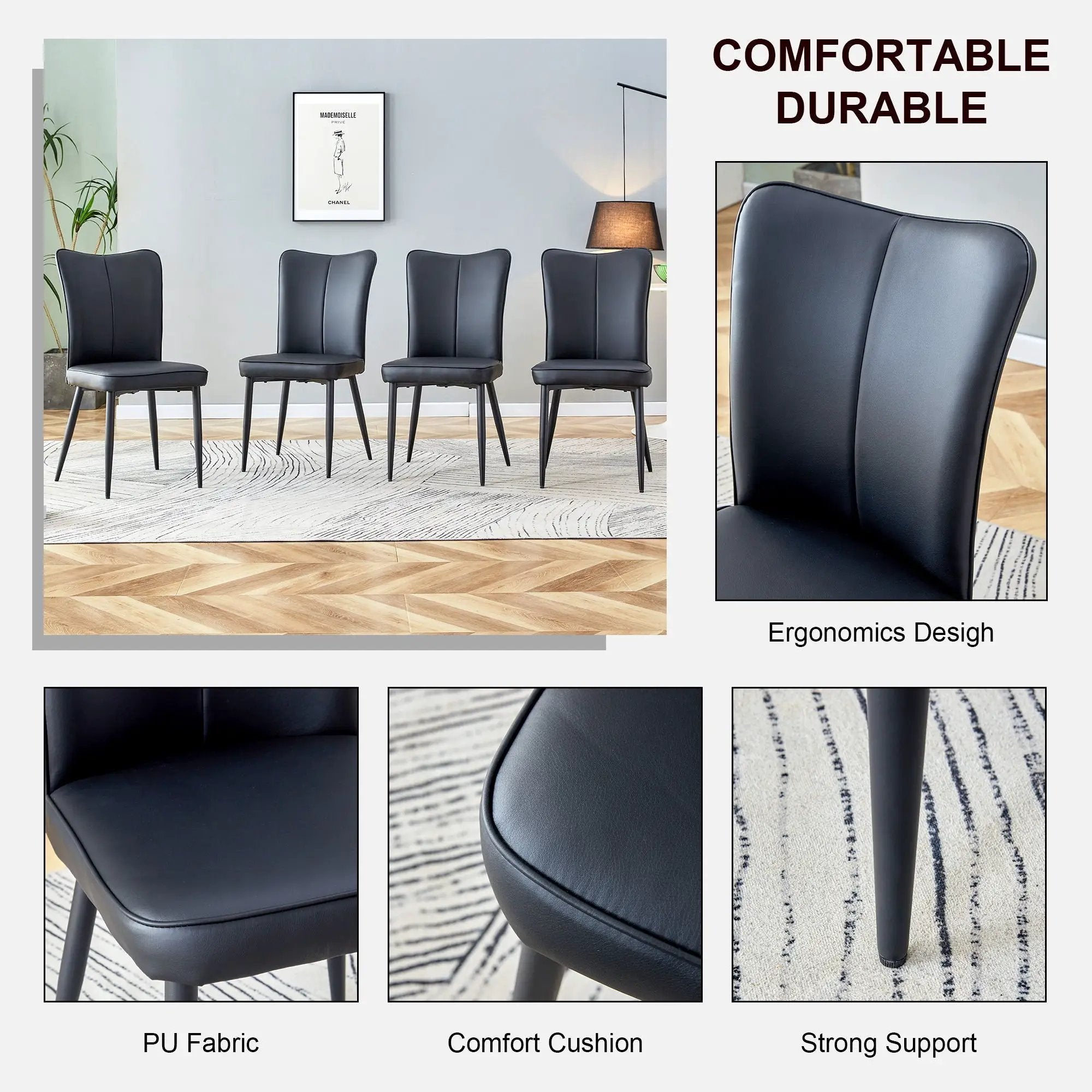 Minimalist Style Minimalist Dining Chairs With Metal Legs by Unique Piece Furniture