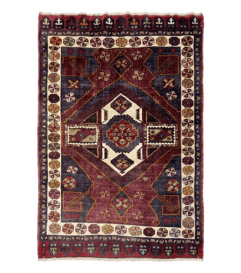 Turkish Kazak Rug 5x7, Geometric by Jewel Rugs