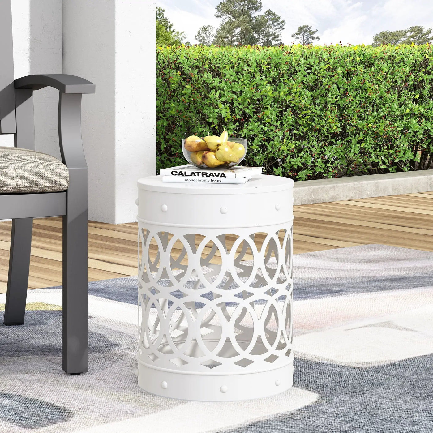 Outdoor Metal Large End Table, Modern Design by HouseOfZazla