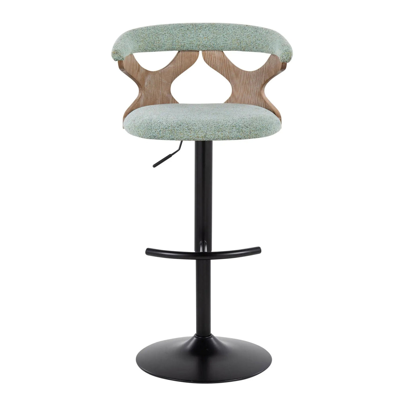 Gardenia - Contemporary Adjustable Barstool With Swivel With Rounded T Footrest (Set of 2) by HouseOfZazla