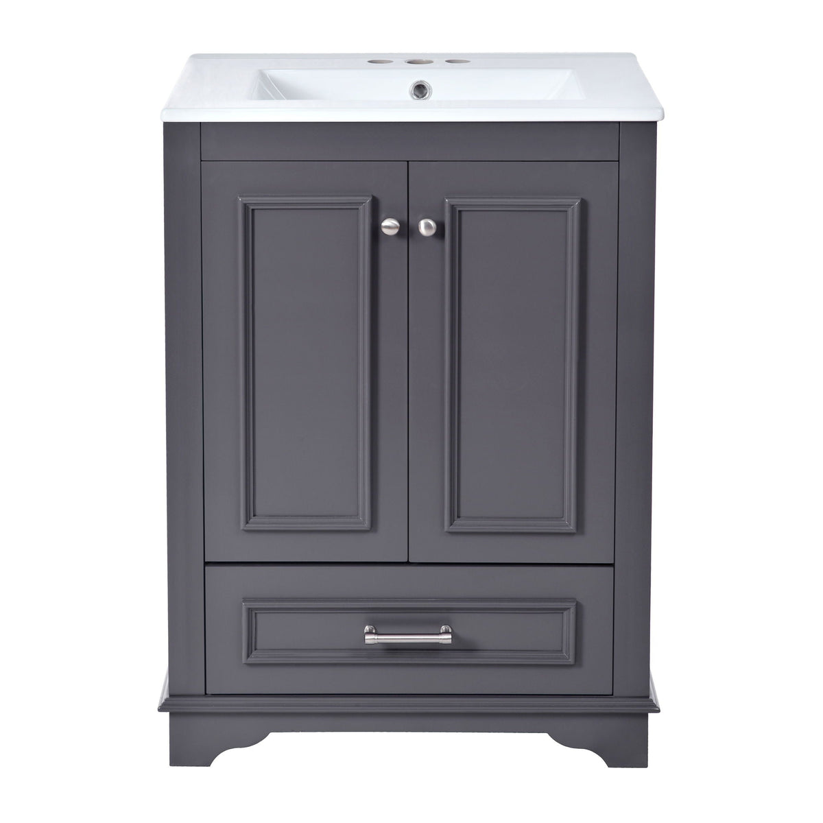 Modern Bathroom Vanity with Ceramic Sink Combo and Storage Cabinet - Multiple Colors, photo 2 of 40