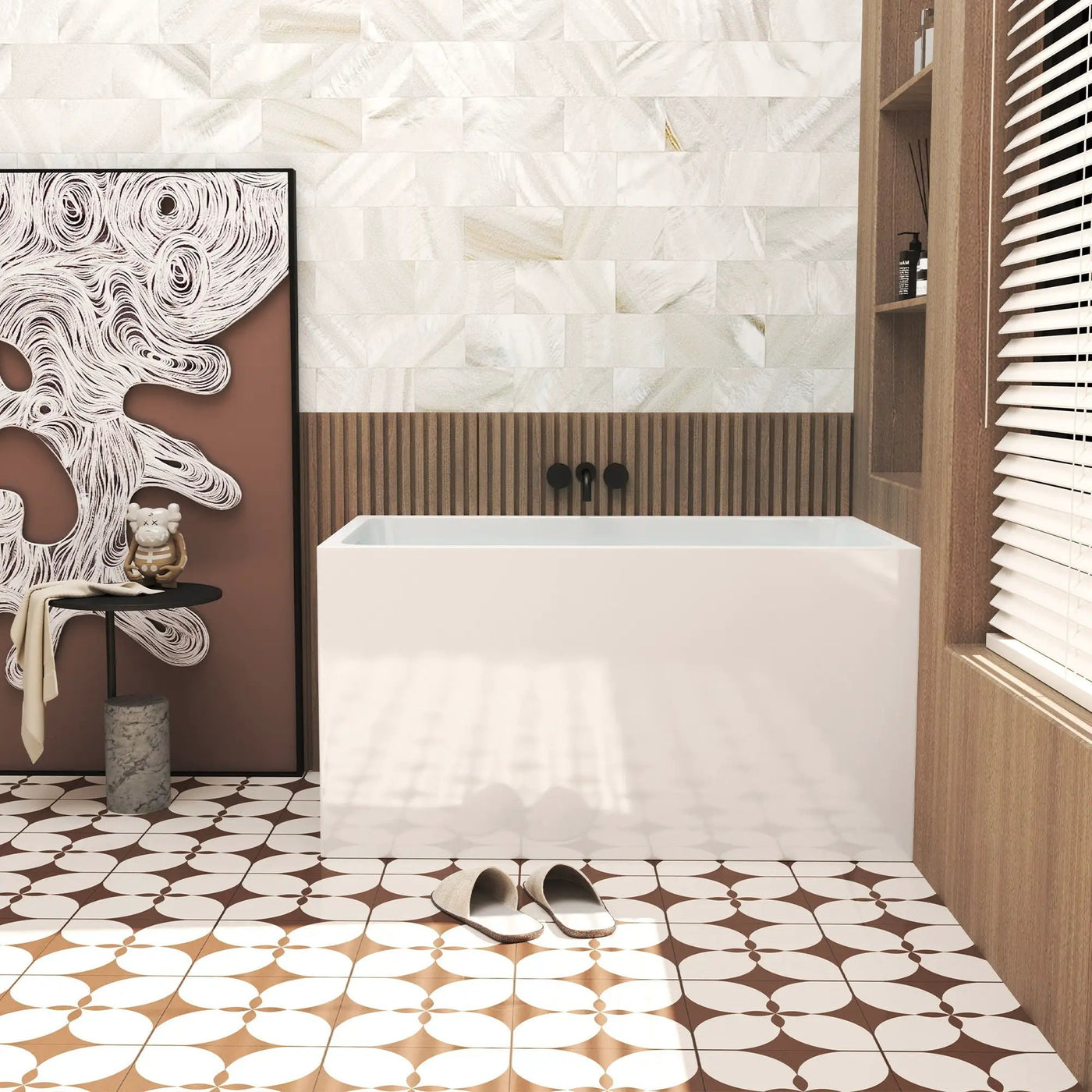Freestanding Bathtub With Drain, Rectangular Shape by HouseOfZazla