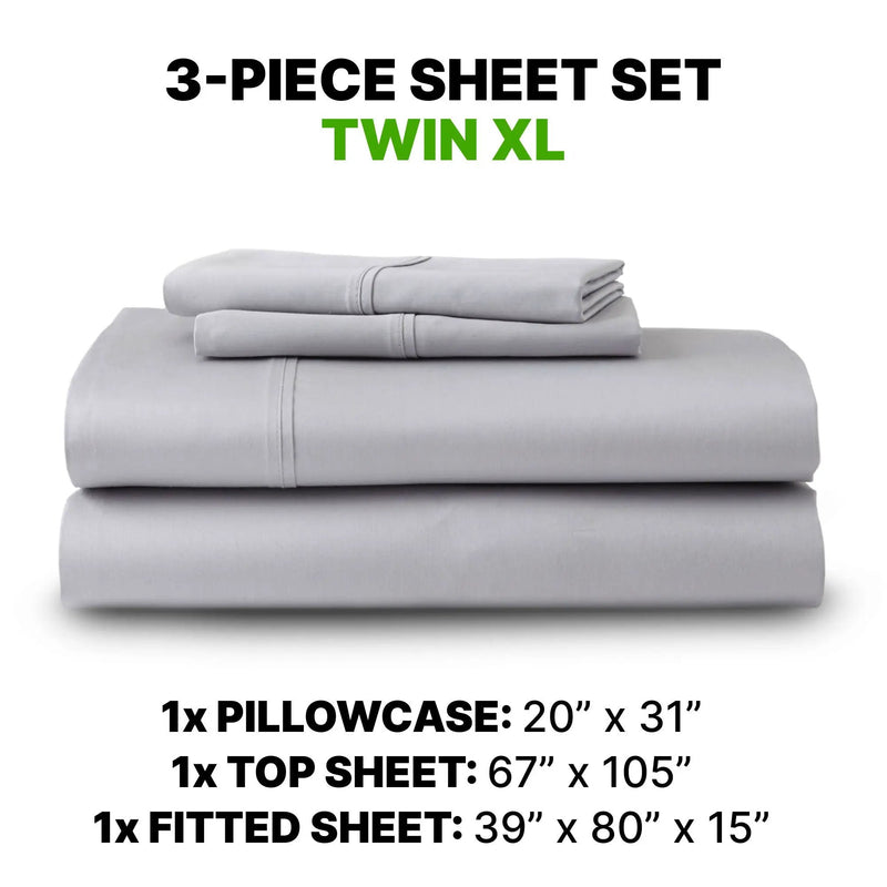 Sheet Set Luxurious Supima Cotton & TENCEL Blend with GhostGrip Bands by HouseOfZazla