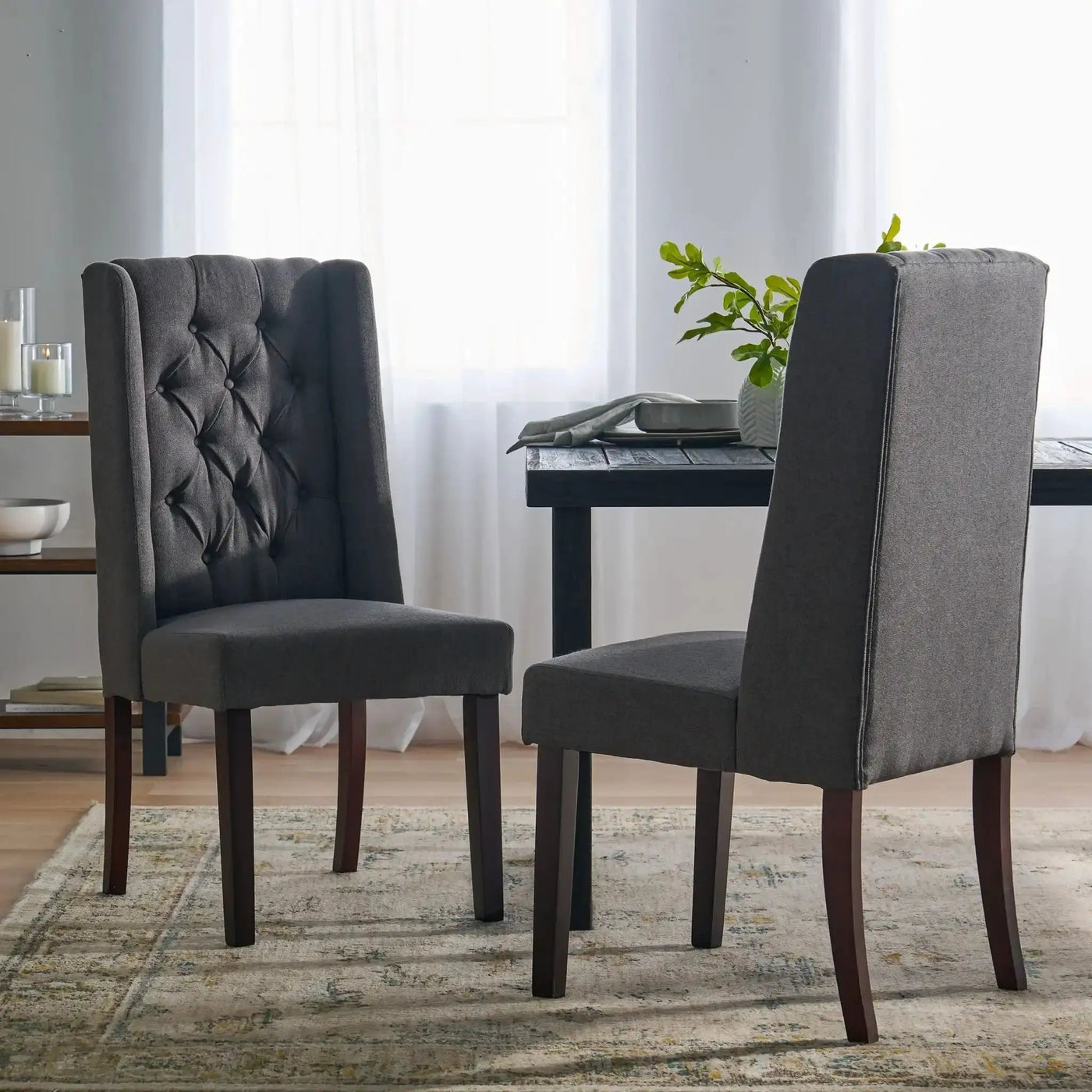 Sophisticated Tufted Dining Chair With High Back Design by HouseOfZazla