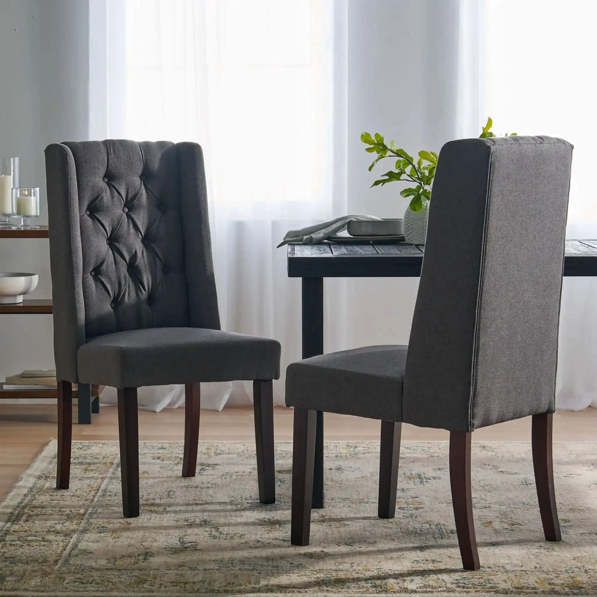 Sophisticated Tufted Dining Chair With High Back Design by HouseOfZazla