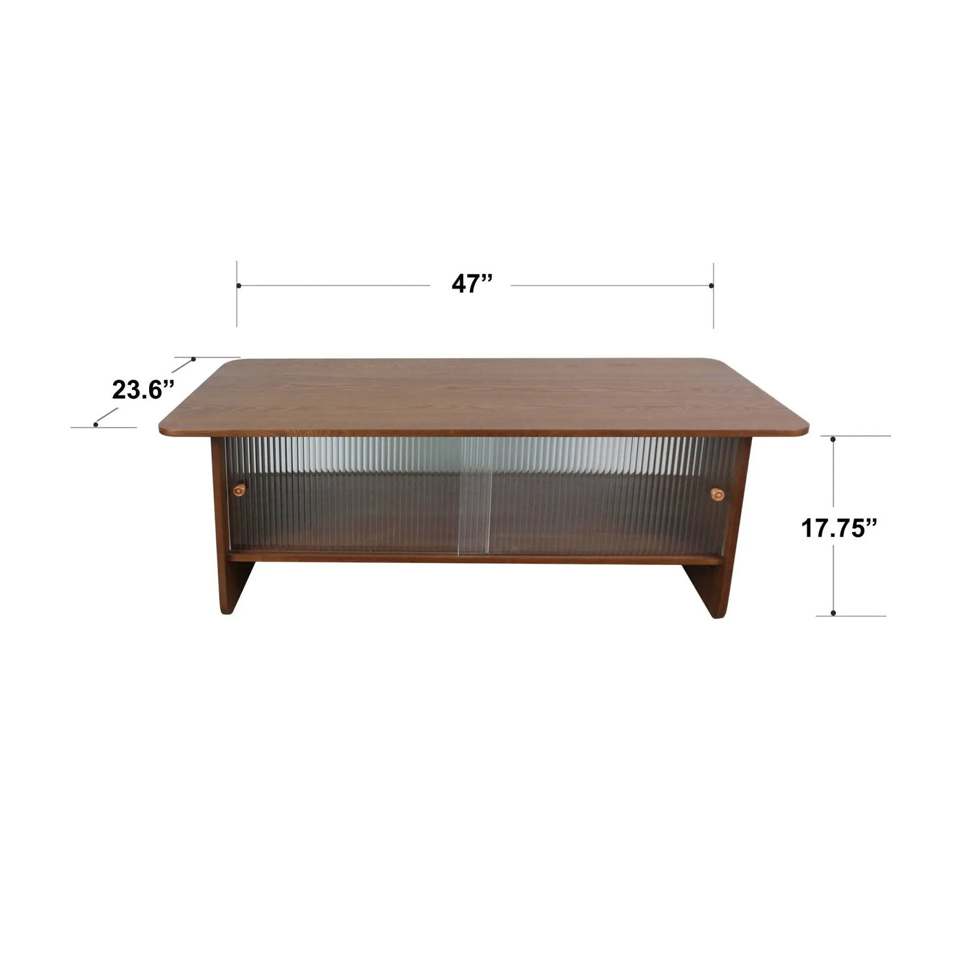 Rectangular Coffee Table With Sliding Door Storage Center by HouseOfZazla