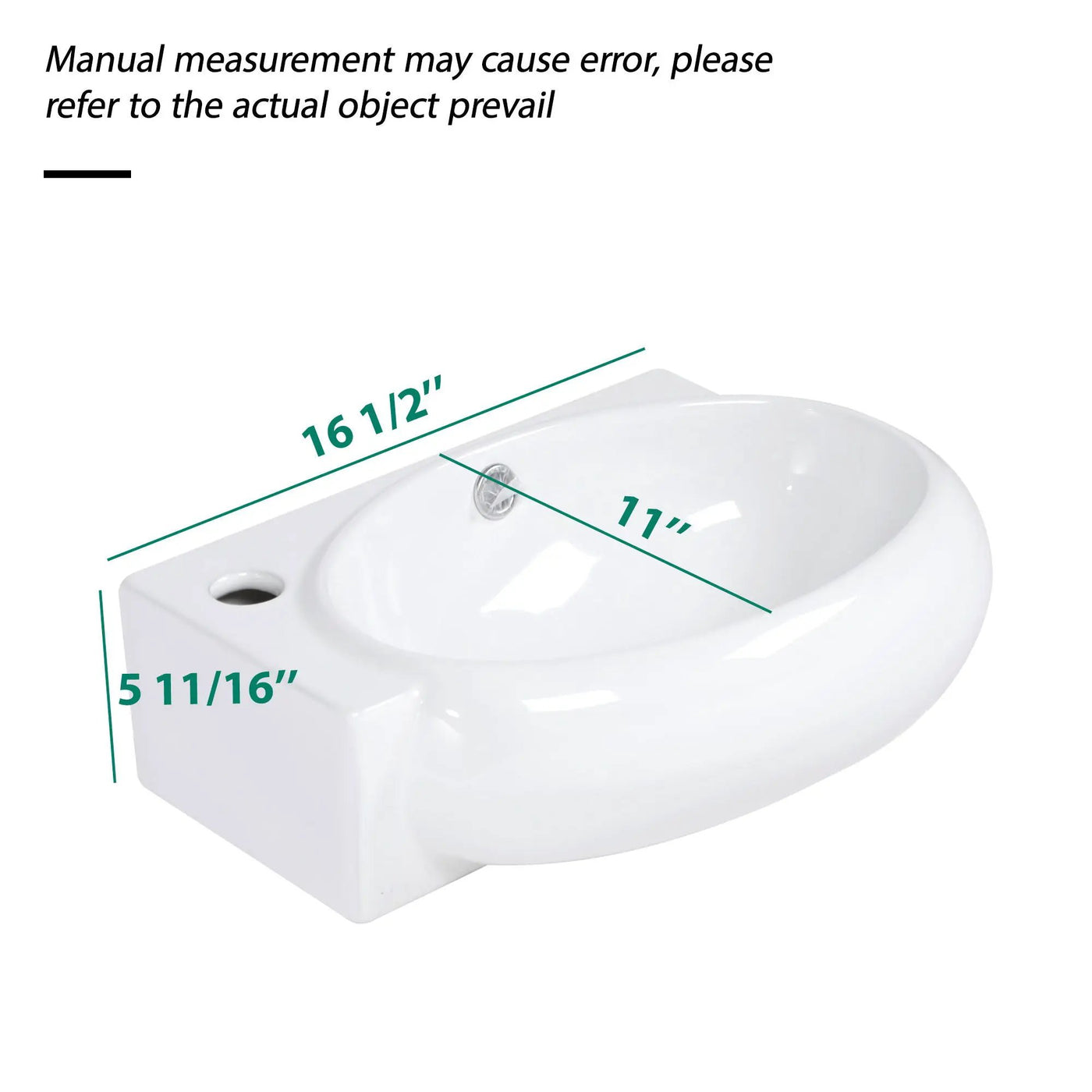 Modern Aesthetic Rectangle Wall Mount Bathroom Sink With Single Faucet Hole by HouseOfZazla
