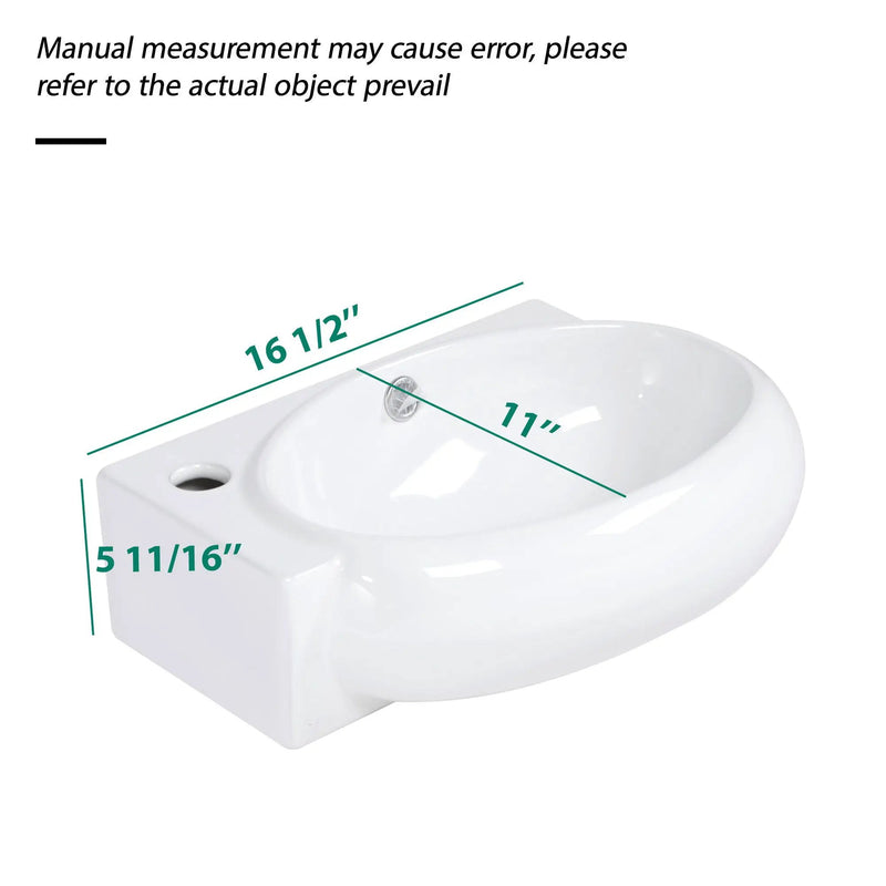 Modern Aesthetic Rectangle Wall Mount Bathroom Sink With Single Faucet Hole by HouseOfZazla