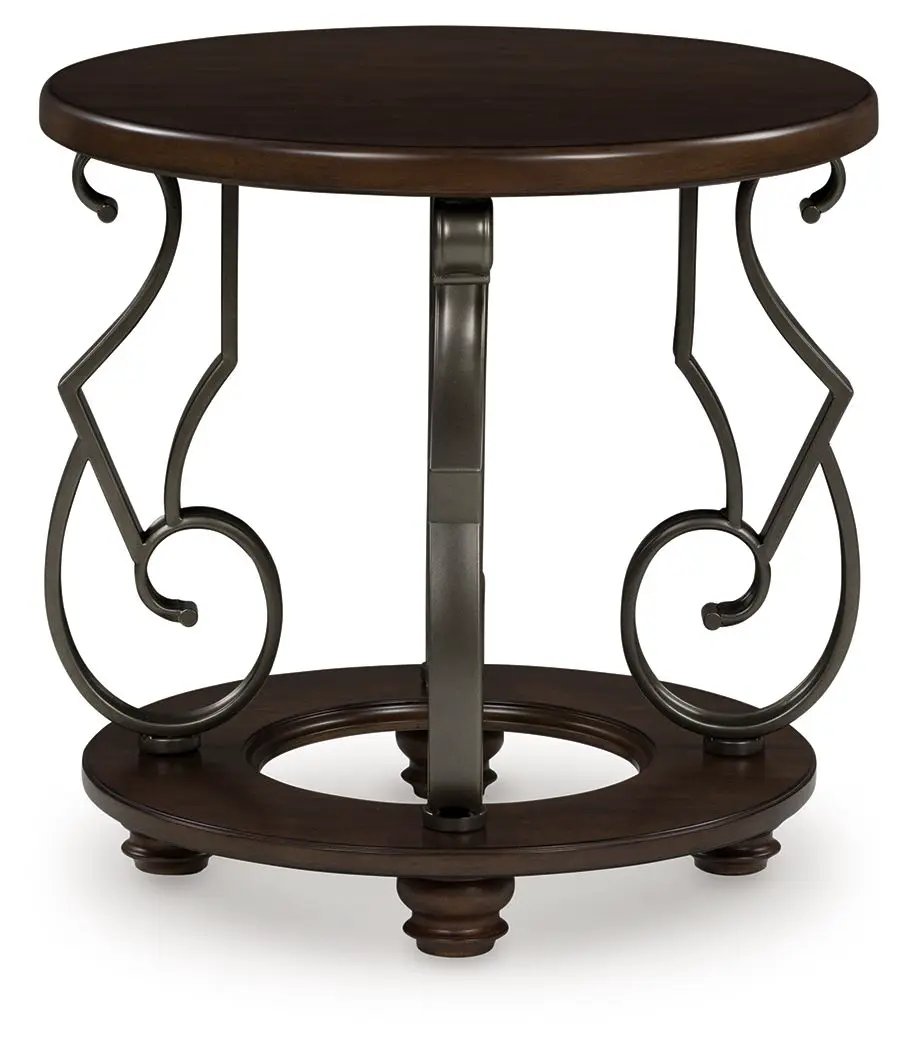 Frallyn - Round End Table - Dark Brown by Unique Piece Furniture