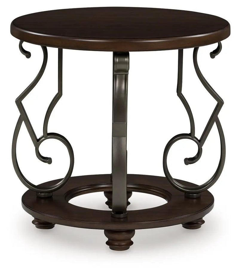 Frallyn - Round End Table - Dark Brown by Unique Piece Furniture