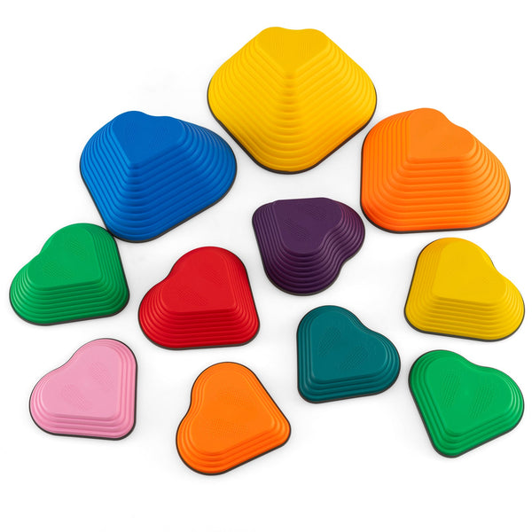 11 Pieces Kids Stepping Stones Stackable Balance Blocks Indoor Outdoor-Multicolor, photo 2 of 8