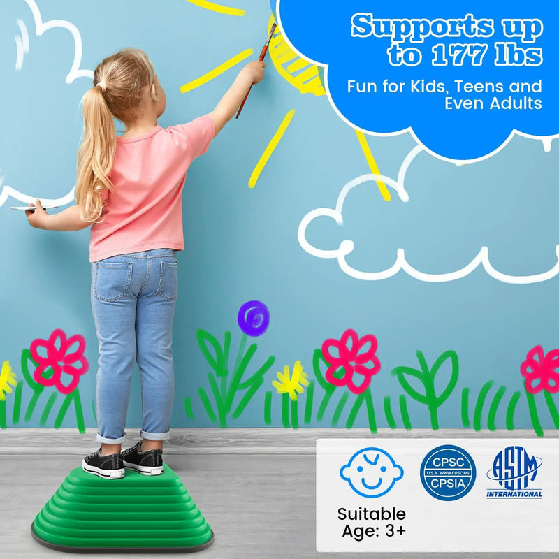 11 Pieces Kids Stepping Stones Stackable Balance Blocks Indoor Outdoor-Multicolor by DirectDeals