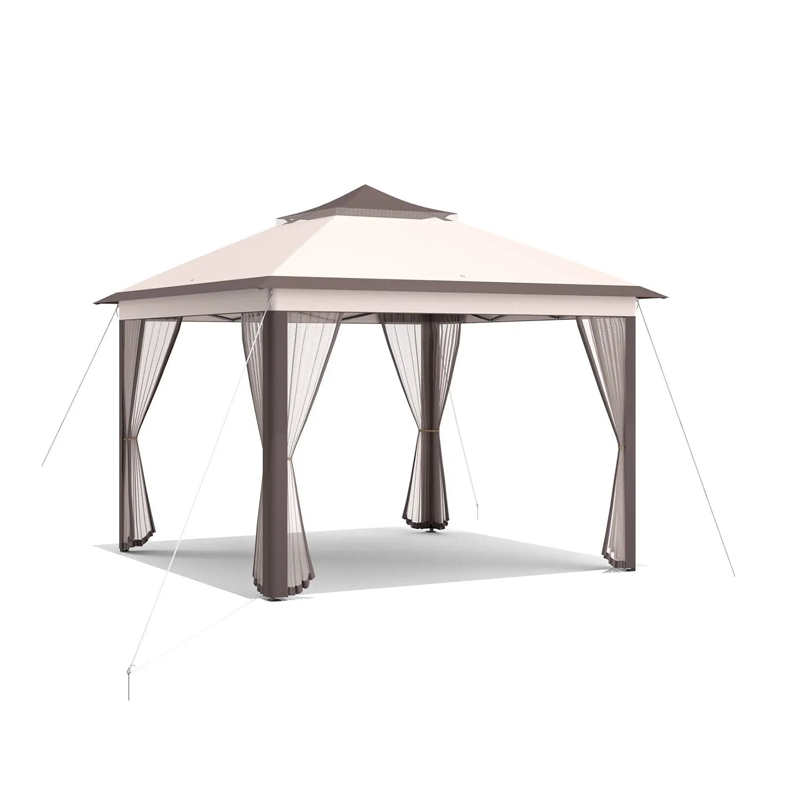 11 x 11 Feet 2-Tier Pop-Up Gazebo Tent Portable Canopy Shelter Carry Bag Mesh by DirectDeals