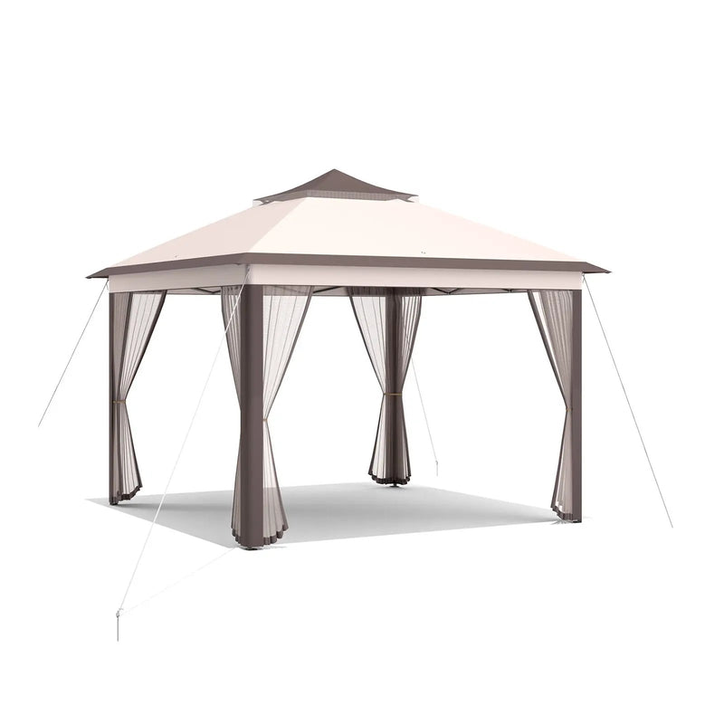 11 x 11 Feet 2-Tier Pop-Up Gazebo Tent Portable Canopy Shelter Carry Bag Mesh by DirectDeals