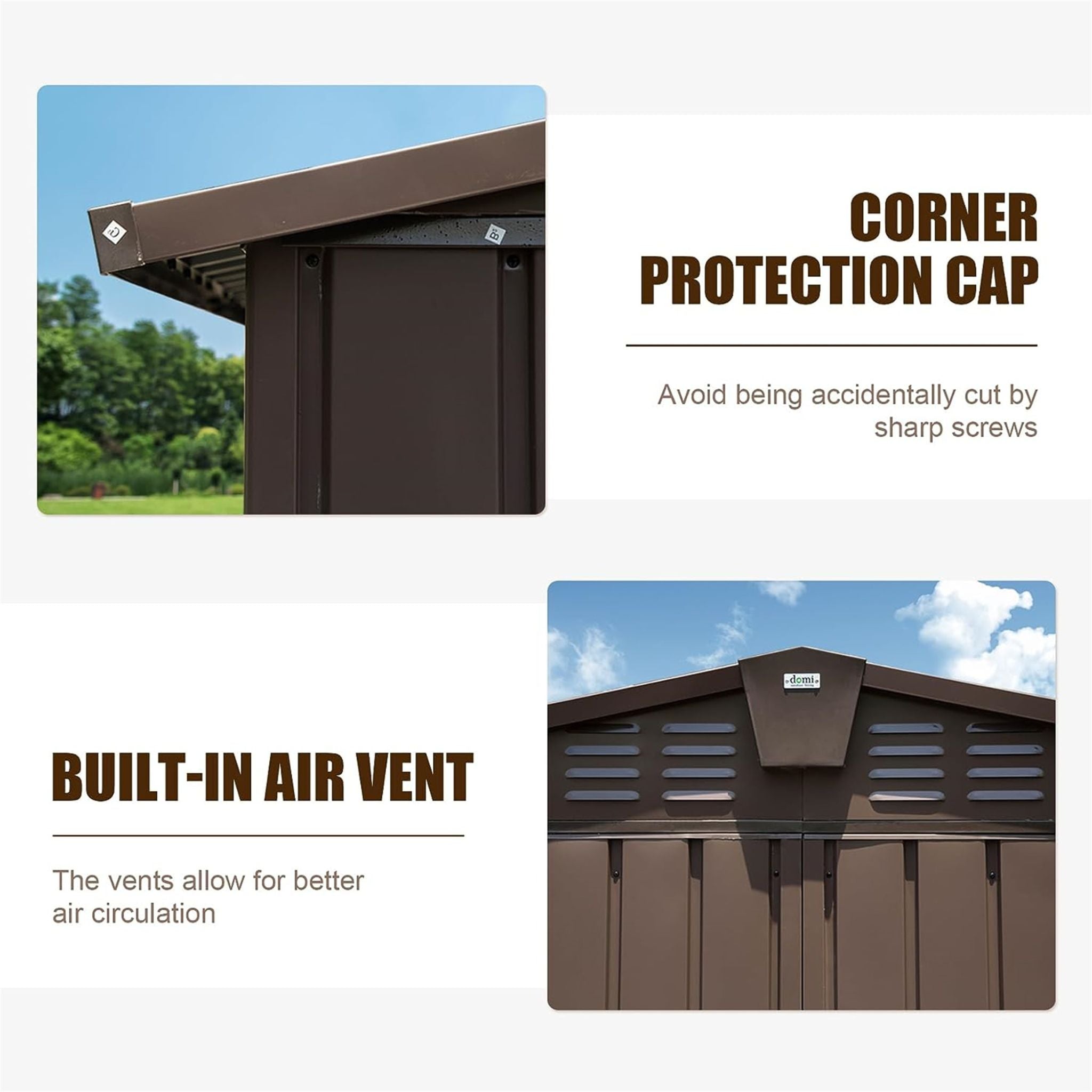 [11X12FT] Alora Outdoor Backyard Storage Metal Shed With Galvanized Steel Frame, Windows, And Lockable Doors (SAK60167) by SAKSBY WHOLESALE