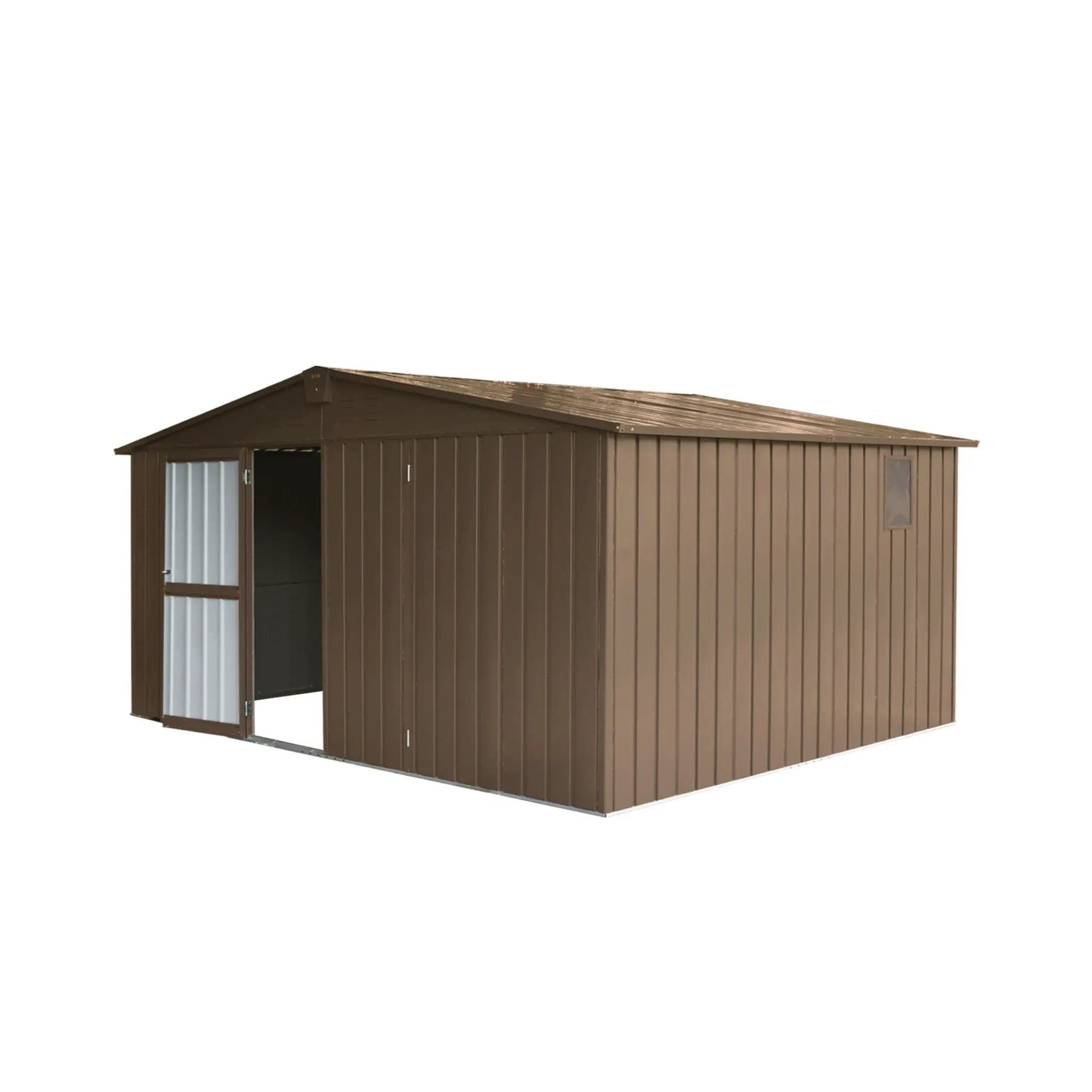 [11X12FT] Alora Outdoor Backyard Storage Metal Shed With Galvanized Steel Frame, Windows, And Lockable Doors (SAK60167) by SAKSBY WHOLESALE