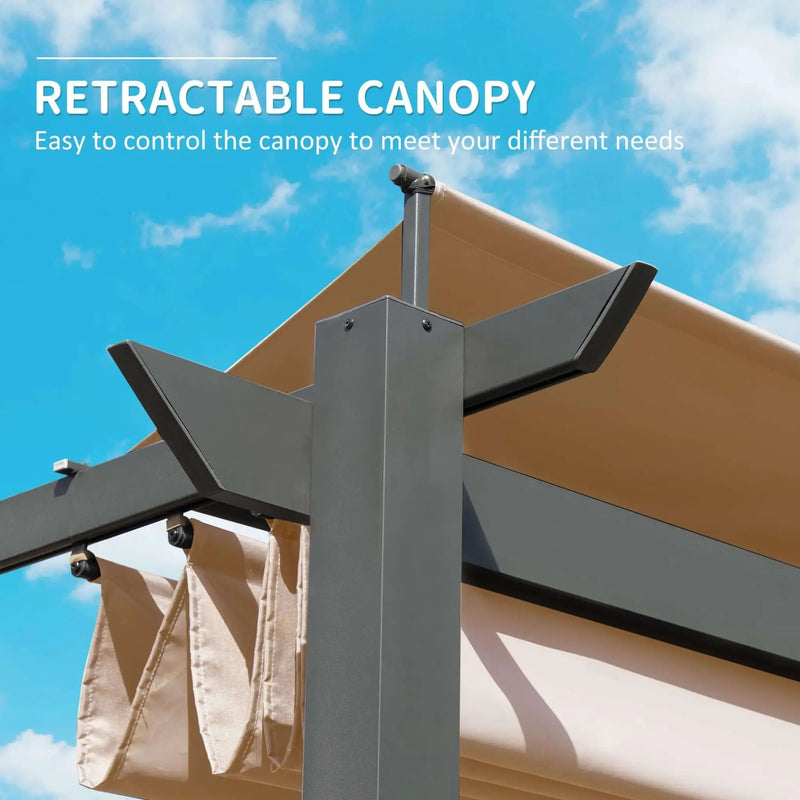 [11X16FT] Alora Heavy-Duty Outdoor Retractable Aluminum Pergola With Weather-Resistant Canopy (SAK91853) by SAKSBY WHOLESALE