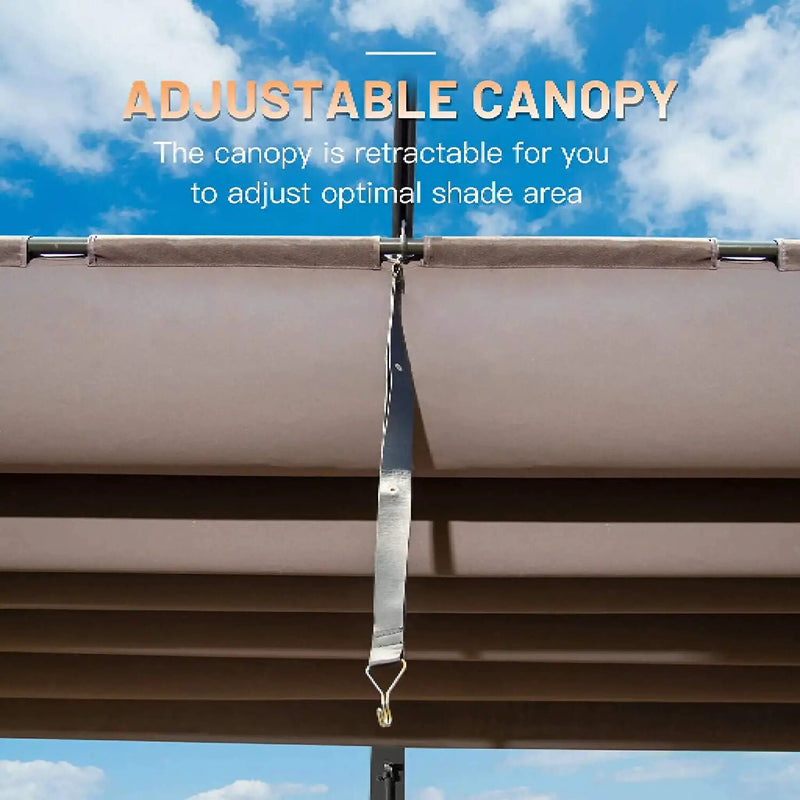 [11X16FT] Alora Outdoor Retractable Backyard Aluminum Metal Pergola With Roof (SAK16804) by SAKSBY WHOLESALE