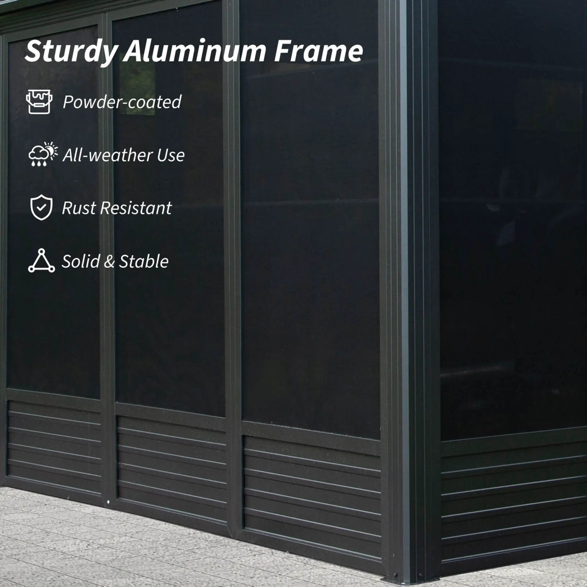 [11X21FT] Alora Outdoor All-Season Solarium Sunroom Gazebo With Galvanized Steel Roof (SAK42018) by SAKSBY WHOLESALE