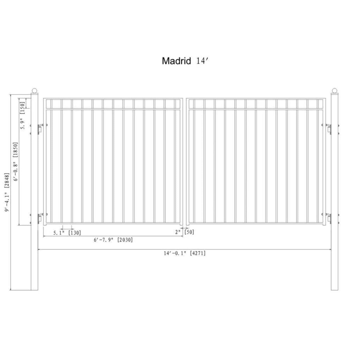 [12-18FT] Heavy-Duty Madrid-Style Premium Steel Dual-Swing Driveway Gate (SAK38546) by SAKSBY WHOLESALE