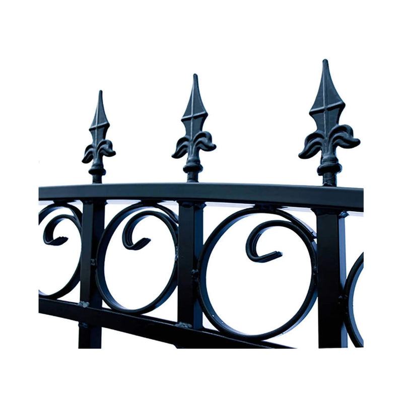 [12-18FT] Heavy-Duty London-Style Powder-Coated Galvanized Steel Dual-Swing Driveway Gate (SAK48520) by SAKSBY WHOLESALE