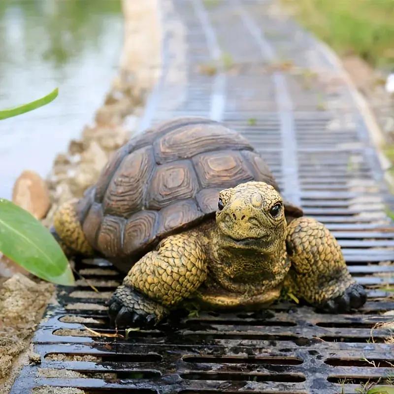 12.6 Inch Realistic Resin Turtle Garden Statue Outdoor Sculpture by House Of Avana
