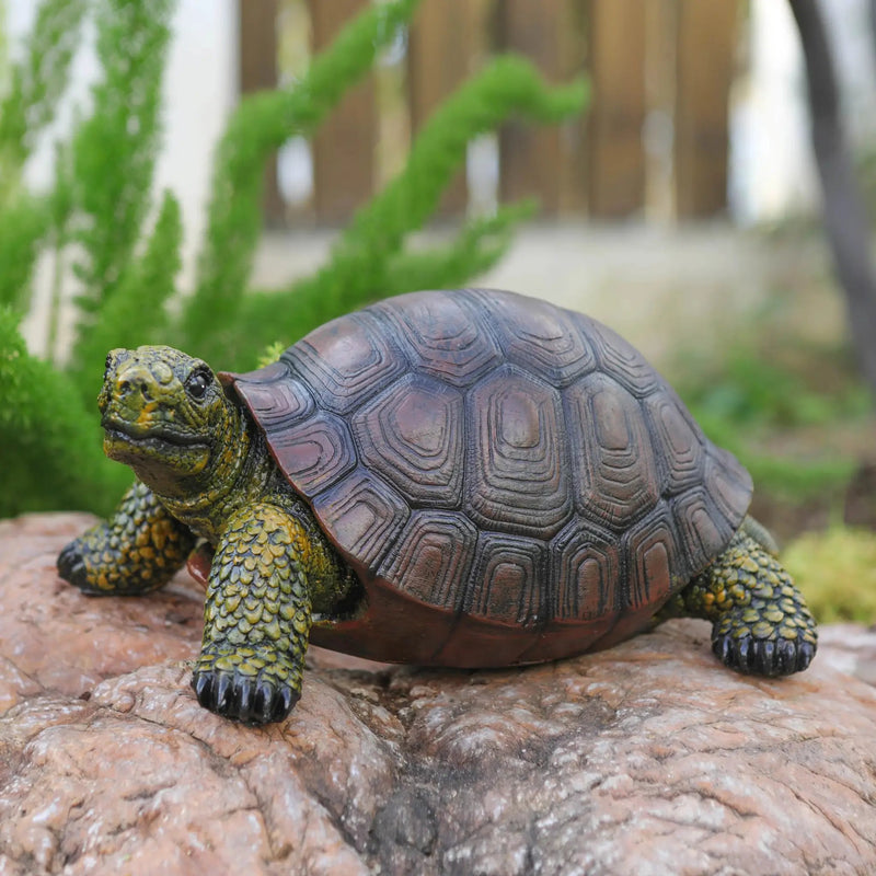 12.6 Inch Realistic Resin Turtle Garden Statue Outdoor Sculpture by House Of Avana