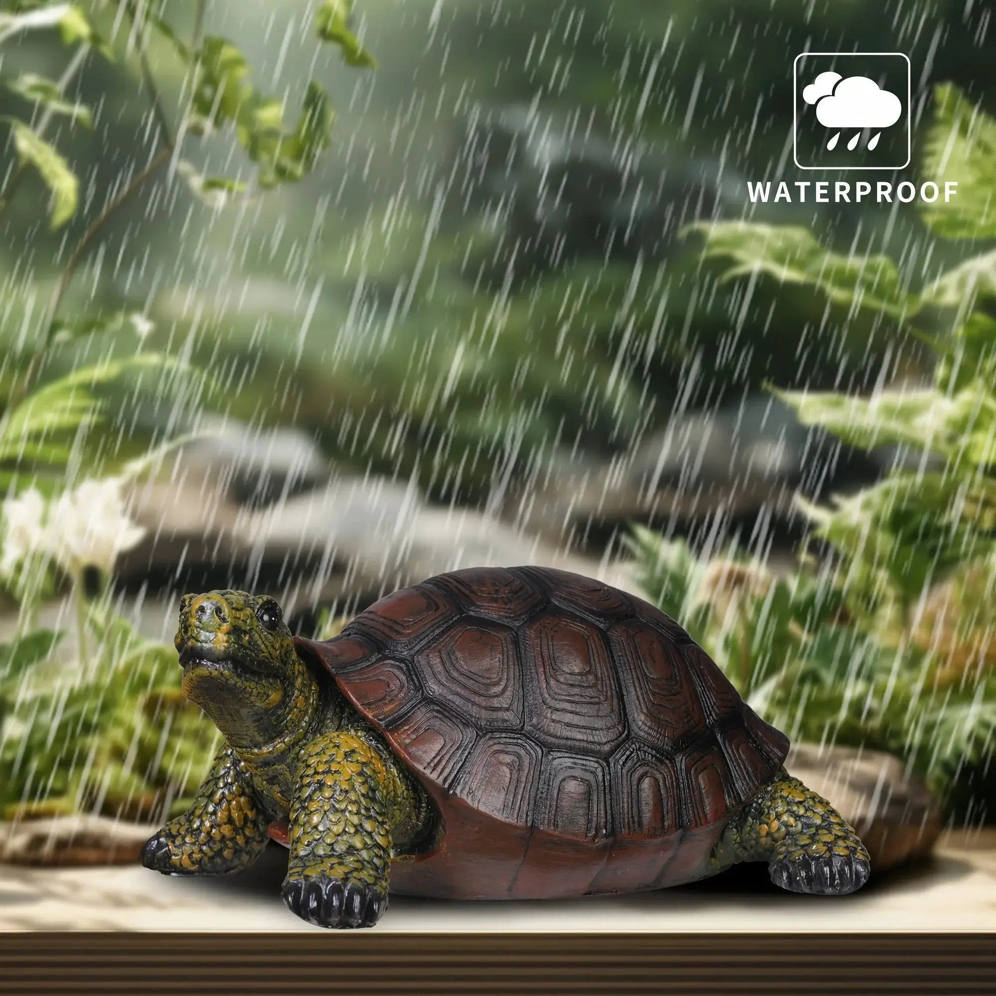 12.6 Inch Realistic Resin Turtle Garden Statue Outdoor Sculpture by House Of Avana