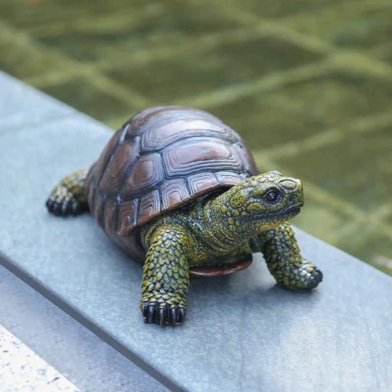 12.6 Inch Realistic Resin Turtle Garden Statue Outdoor Sculpture by House Of Avana
