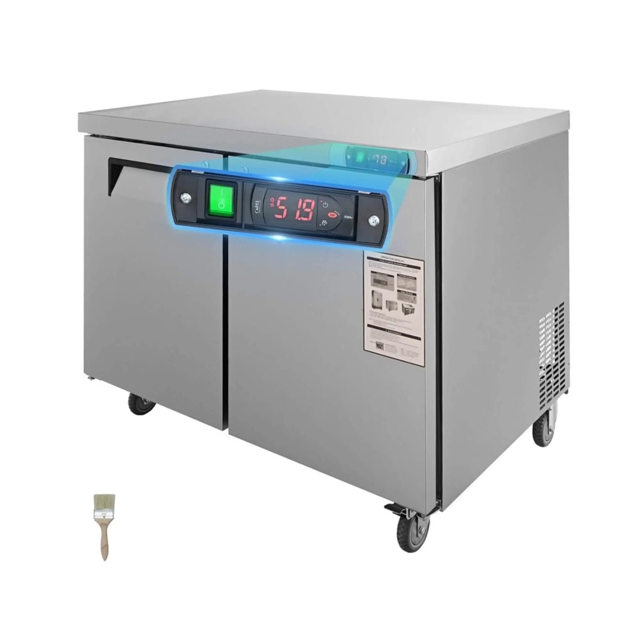 12.9 Cu.Ft 2-Door 48-Inch Commercial Stainless Steel Worktop Undercounter Refrigerator (SAK26049) by SAKSBY WHOLESALE