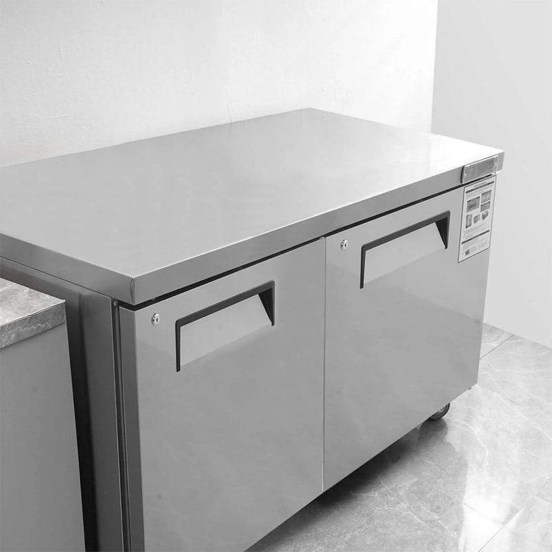 12.9 Cu.Ft 2-Door 48-Inch Commercial Stainless Steel Worktop Undercounter Refrigerator (SAK26049) by SAKSBY WHOLESALE