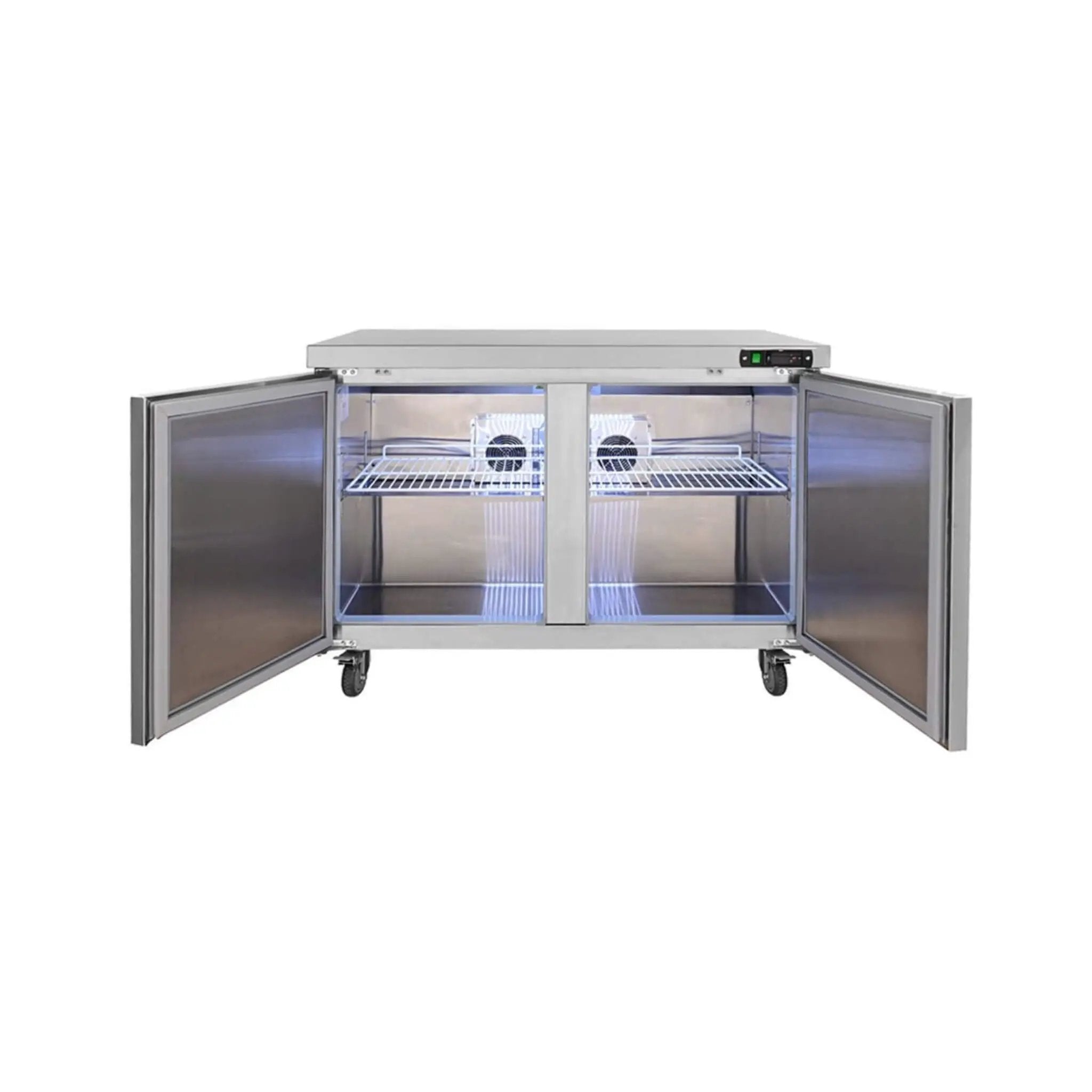 12.9 Cu.Ft 2-Door 48-Inch Commercial Stainless Steel Worktop Undercounter Refrigerator (SAK26049) by SAKSBY WHOLESALE