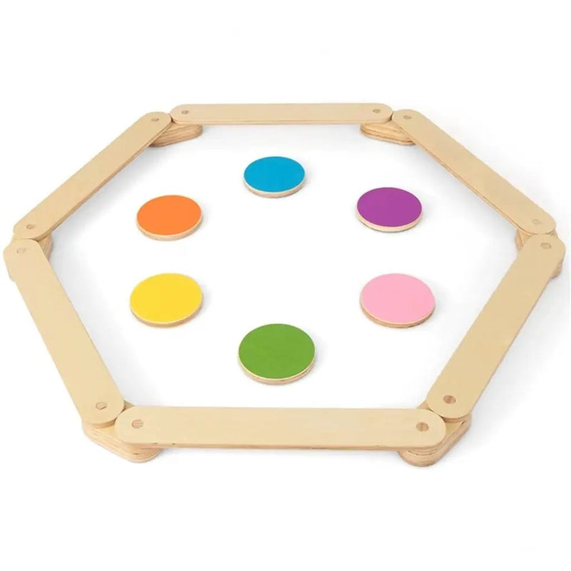 12-Piece Kids Wooden Balance Beam with Colorful Steeping Stones by DirectDeals